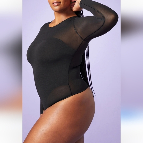 Yitty NWTs Mesh Me Smoothing Sleeved Thong Bodysuit - Picture 6 of 7